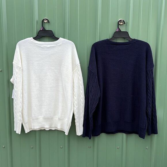 Women's Cable Knit Pullover Sweater, Midweight 2-Pack Size XXL - Picture 2 of 9